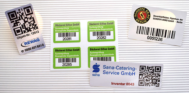 Barcode Sicherheitsaufkleber mit OR-Code