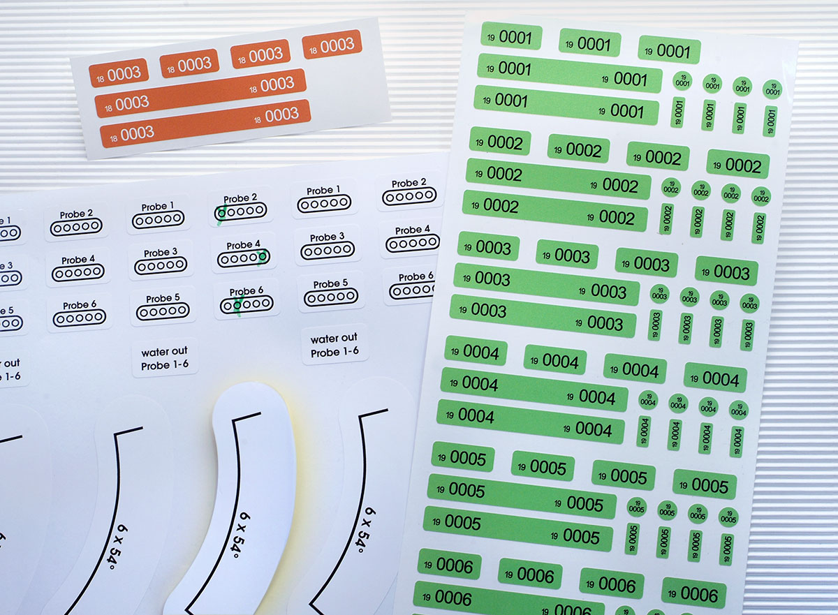 fortlaufend nummerierte Aufkleber im Set
