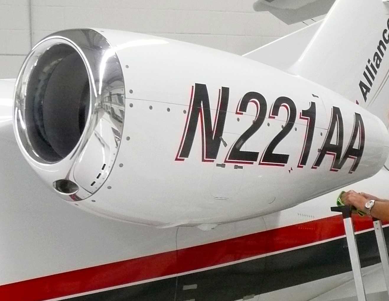 Maschinenaufkleber Flugzeugbeschriftung