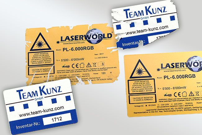 Sicherheitsaufkleber, schwer ablösbar, ideal als Diebstahlsschutz und zur Kennzeichnung wichtiger Details 